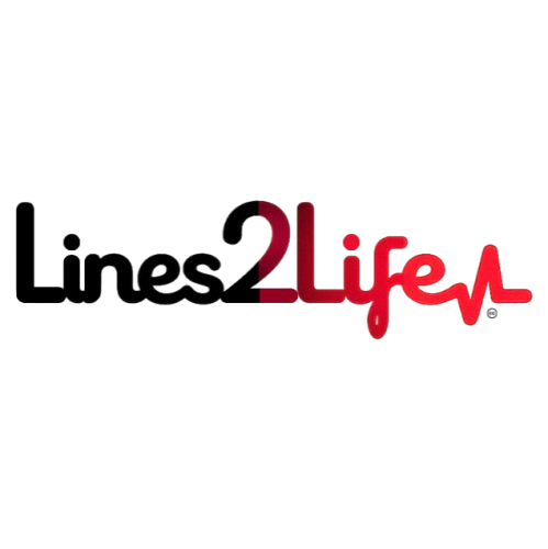 Lines2Life red and black logo
